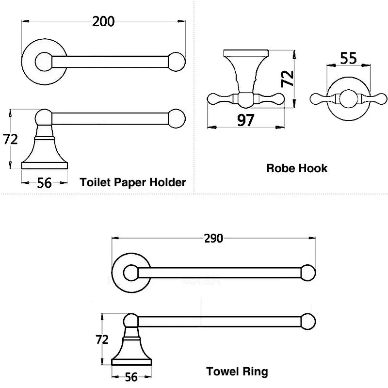 Bathroom Accessories Antique Brass Wall Mounted Toilet Paper Holder Towel Ring Robe Coat Hook Bathroom Hardware