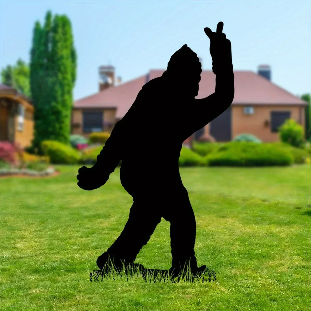 Metal Decorative Garden Stakes Sasquatch Gifts For Men Women, Sasquatch Statue Decorations Outdoor,Iron Art, Iron Art Silhouette