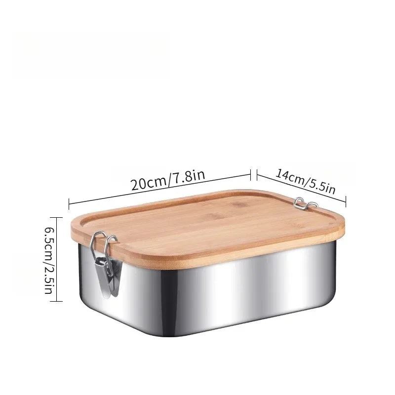 304 Stainless Steel Lunch Boxes Sealed Containers Portable Sushi Box Bento Camping Tableware Leakproof Food Carrier