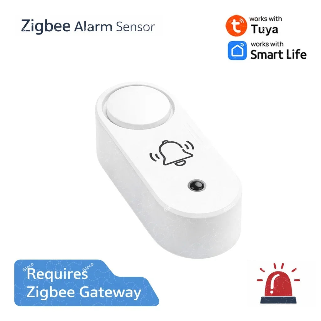 Zigbee Siren Alarm Smart Home Vibration Sensor Detection Security Alert TUYA Smart Life&Zigbee 2mqtt Version Work With Gateway