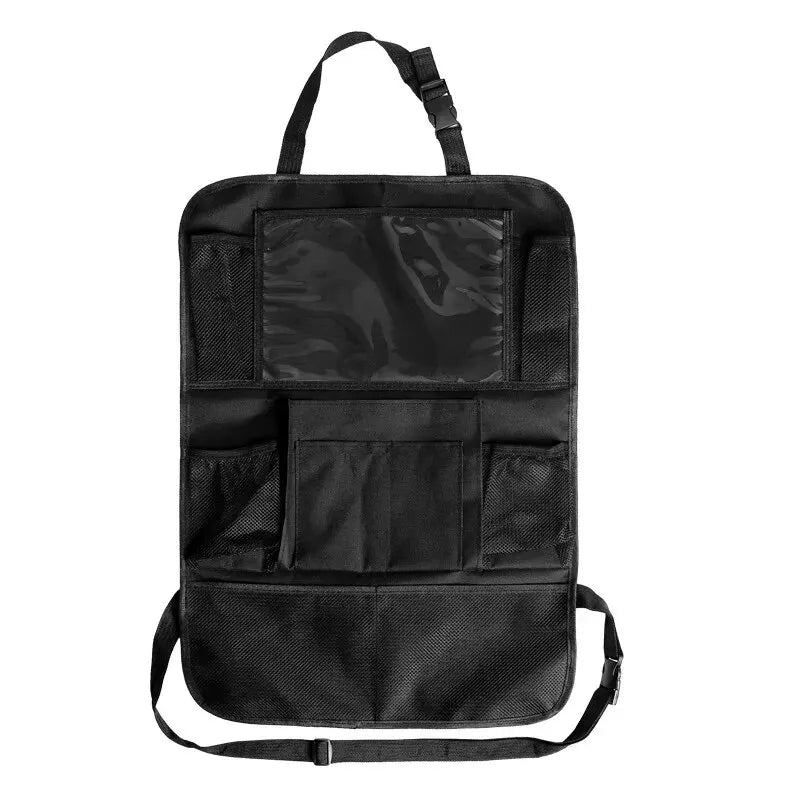 Multifunctional Car Seat Organizer – Oxford Fabric Backseat Storage Bag with Tablet Holder & Multi-Pockets for Kids