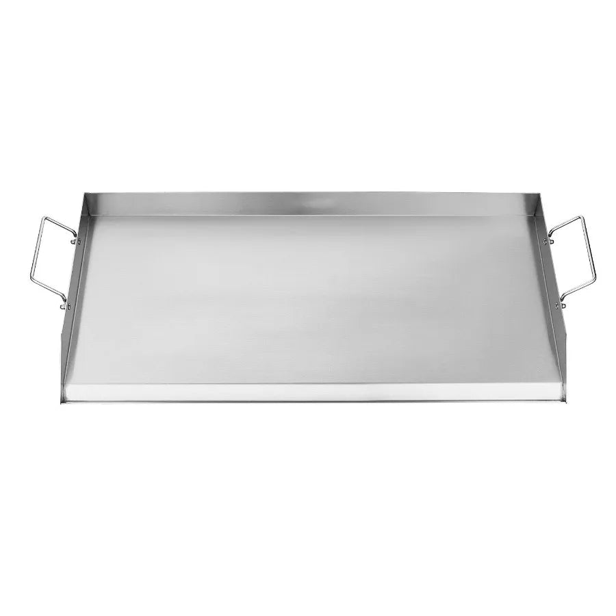 Stainless Steel Griddle 32x16 inch Universal Flat Top Rectangular Plate for Gas Grill BBQ Teppanyaki Portable Cookware with Han