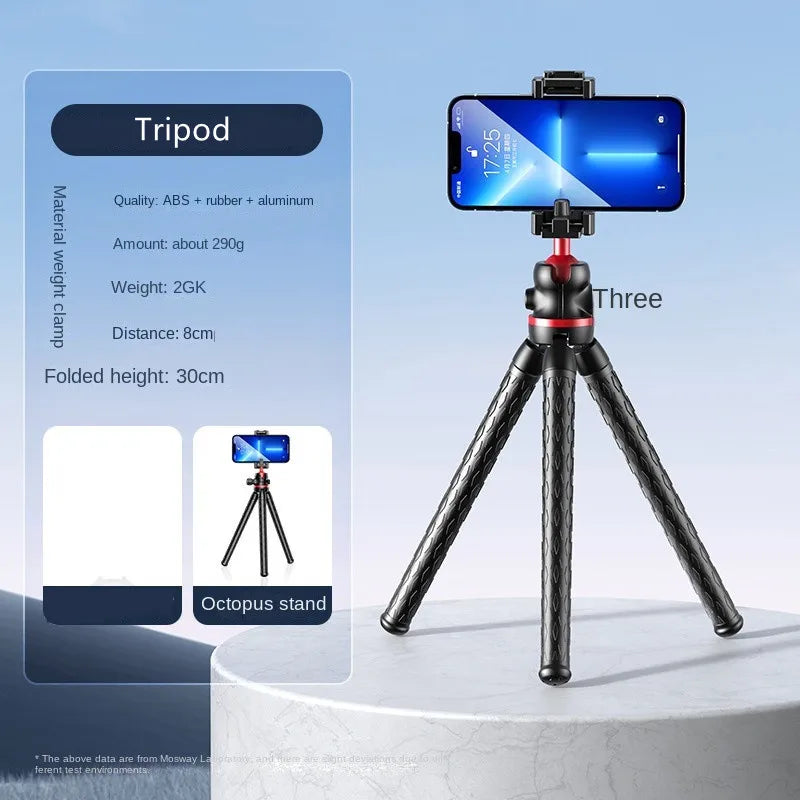 BSLIUFANG 2026 new Flexible Octopus Tripod 2in1 Design Tripod With Phone Holder Side Cold Shoe 1/4'' Screw for Phone Camera DSLR