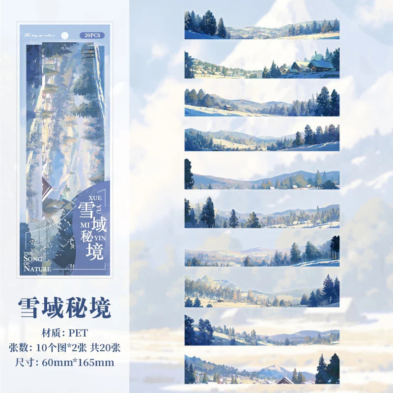 Natural Scenery Sticker Pack | 20 Landscape Stickers for Junk Journal and Scrapbooking