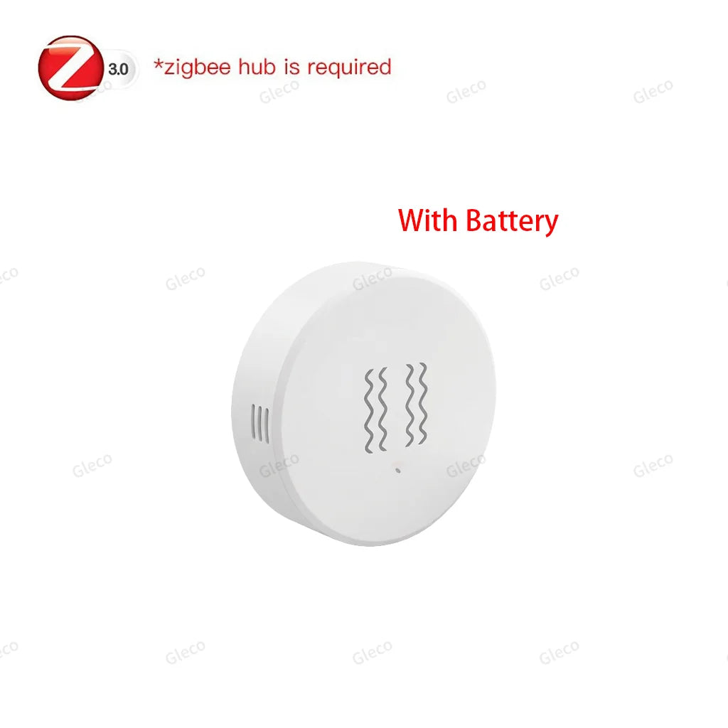Tuya Zigbee Vibration Sensor Shock Detector Smart Home Security Alarm Detection For Door Window Safe Optional Battery Powered