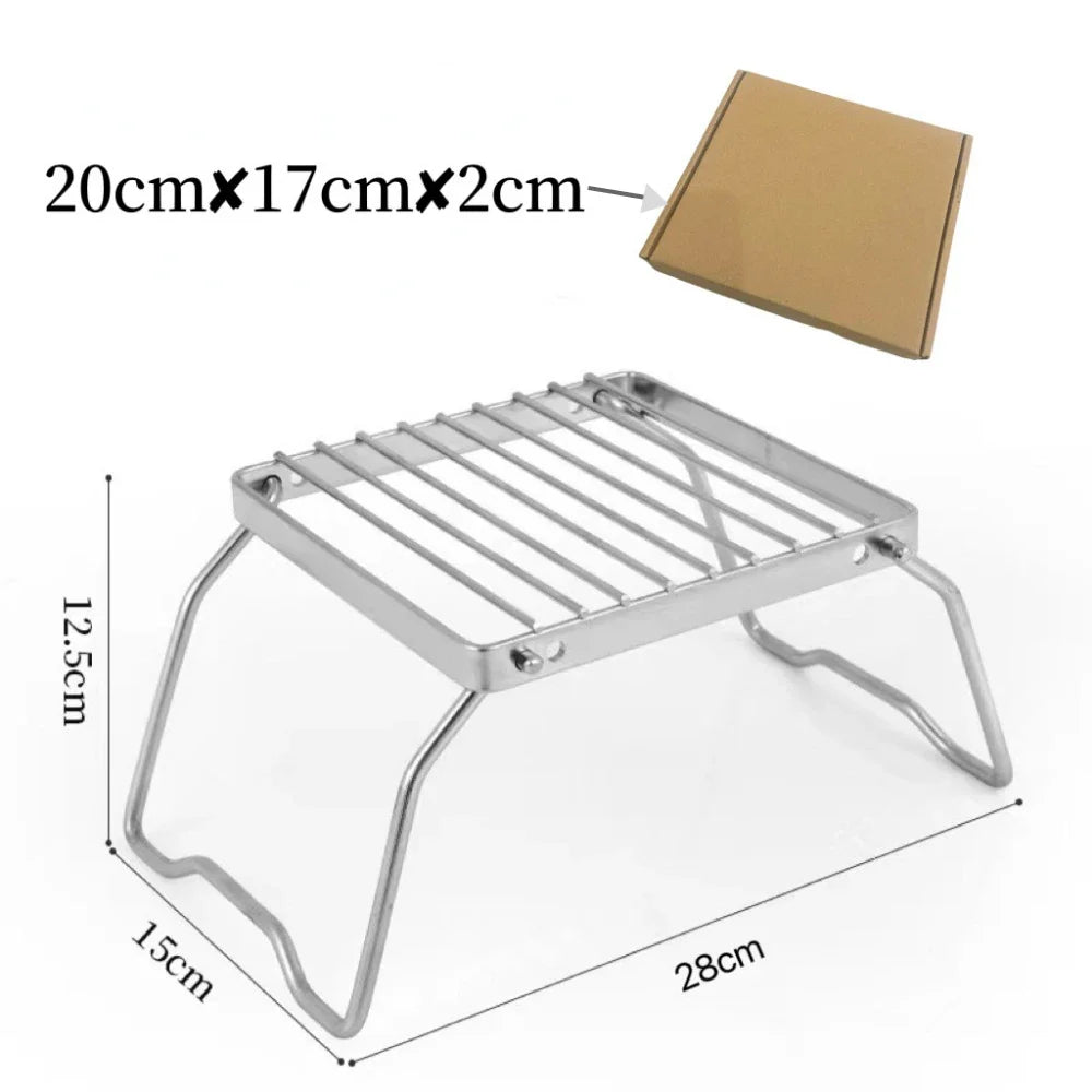Outdoor Stainless Steel Folding Stove Holder for Camping & Grilling