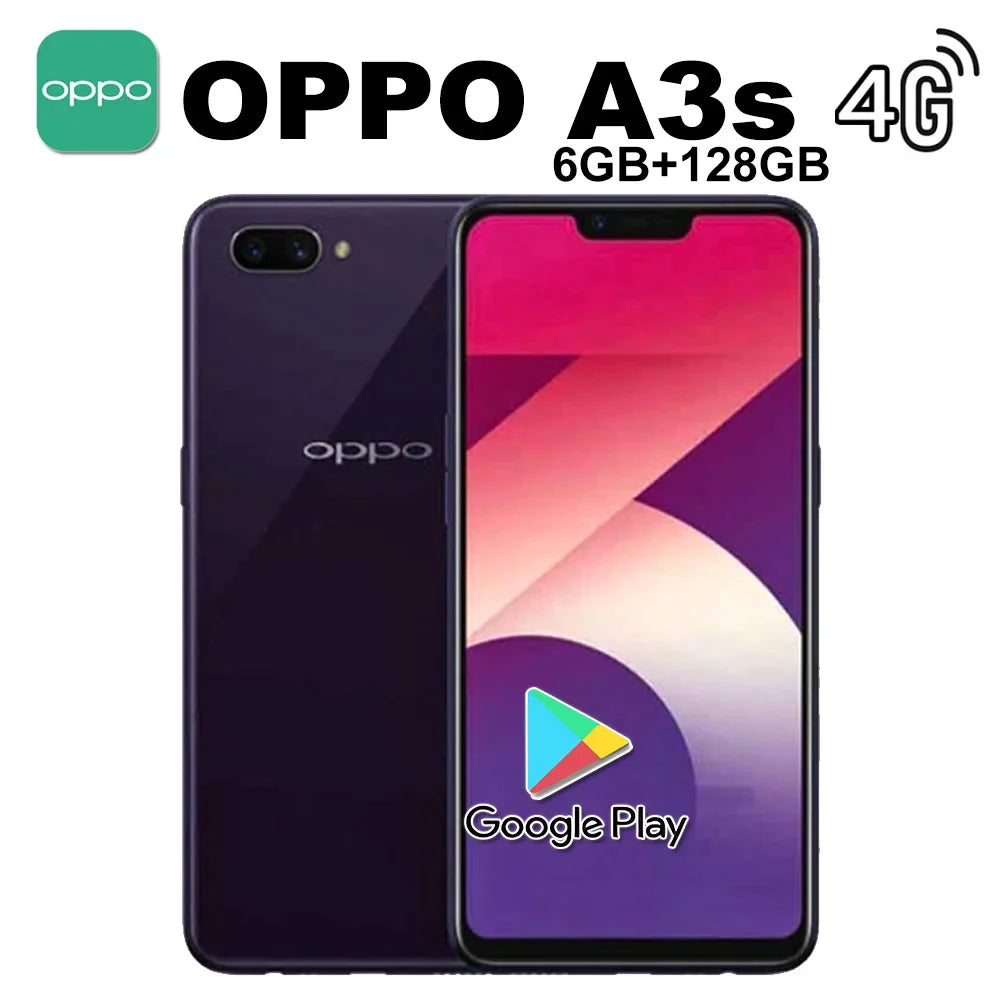 OPPO A3s smart phone supports facial recognition/wet hand touch, 6GB+128GB/4230mAh/rear 13 million+2 million dual cameras