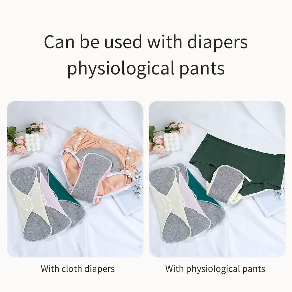 AIO Large Washable Graphene Incontinence Pads Cotton Panty Liner Heavy-flow Menstrual Pads Cloth Tampons Urinary Sanitary Pads