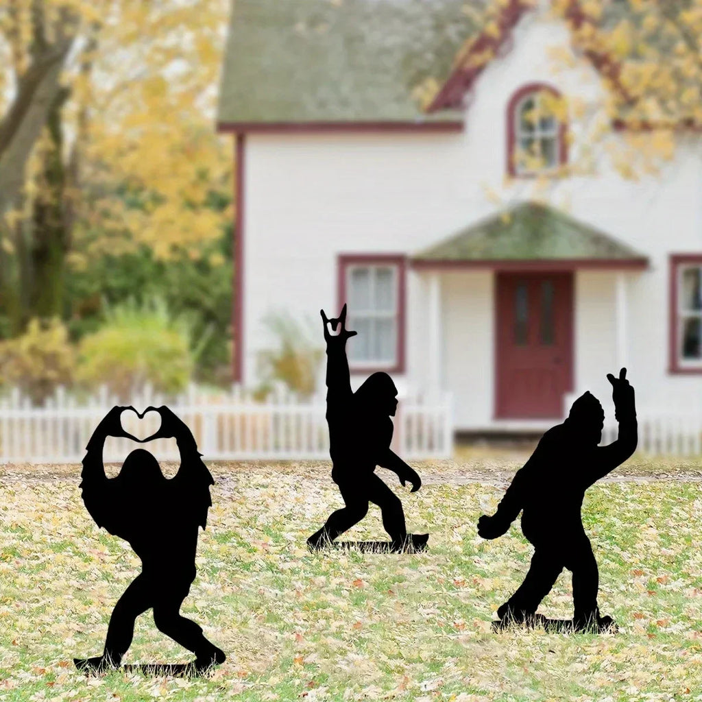 Metal Decorative Garden Stakes Sasquatch Gifts For Men Women, Sasquatch Statue Decorations Outdoor,Iron Art, Iron Art Silhouette