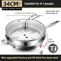 Kengqiang Pure Titanium Frying Pan Uncoated Non Stick Pan Fish Scale Hammer Pattern Titanium Alloy Wok Kitchen Custom Cookwares
