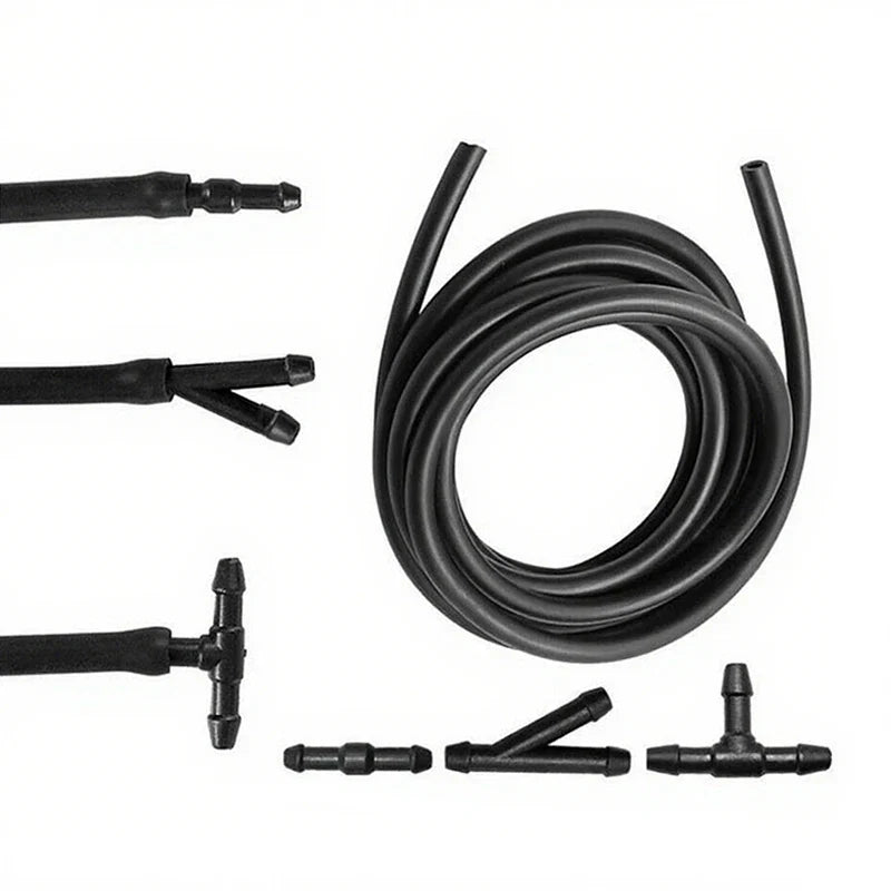 5pcs/Set 2m Car Windshield Washer Hose Automotive Wiper Blade Pipe Windshield Jet Spray Wiper Nozzle Water Hose Fluid Tube