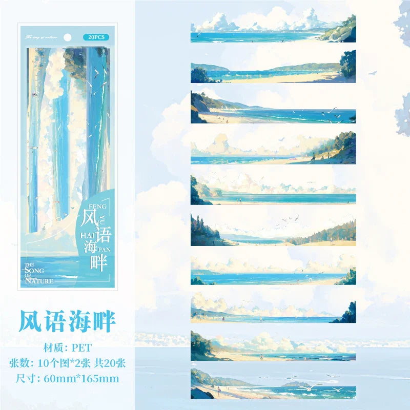 Natural Scenery Sticker Pack | 20 Landscape Stickers for Junk Journal and Scrapbooking