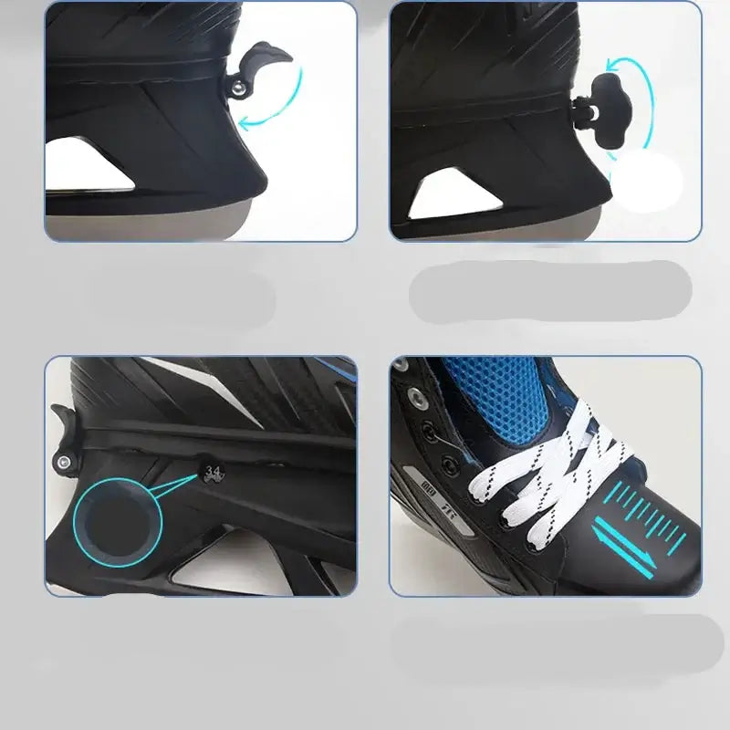 Winter Ice Hockey Skates for Adults & Kids Adjustable & Safe