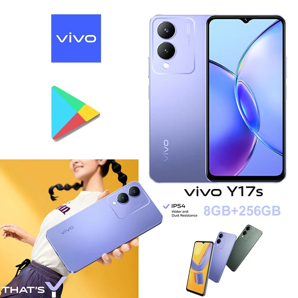 VIVO Y17S 4G original smart fashion music mobile phone 6.56-inch IPS LCD screen 5000mah battery 8gb+256GB