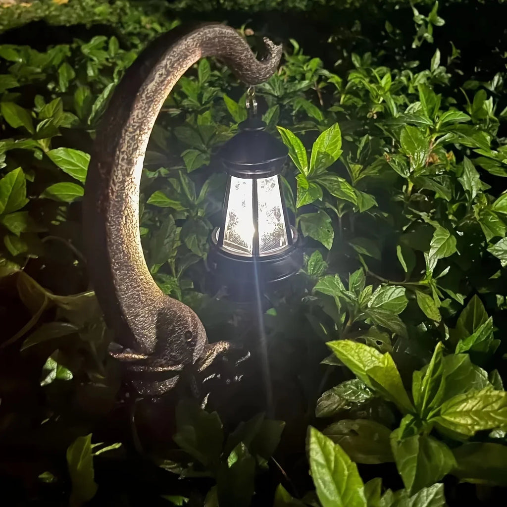 Balcony Landscaping Layout Imitation Stone Elephant Resin Atmosphere Lantern Decorations Courtyard Garden Decoration Solar Light