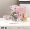 1/4/7Pcs glass Matcha Whisk Set for Beginners Elegant Bamboo Wood Japanese Matcha Tea Making Kit with Whisk Holder Scoop Sifter