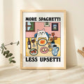 More Espresso Less Depresso Black Cat Wall Print, Coffee Cat Poster, Kitchen Art, Handmade Cat Coffee Poster, Coffee Bar, Unique