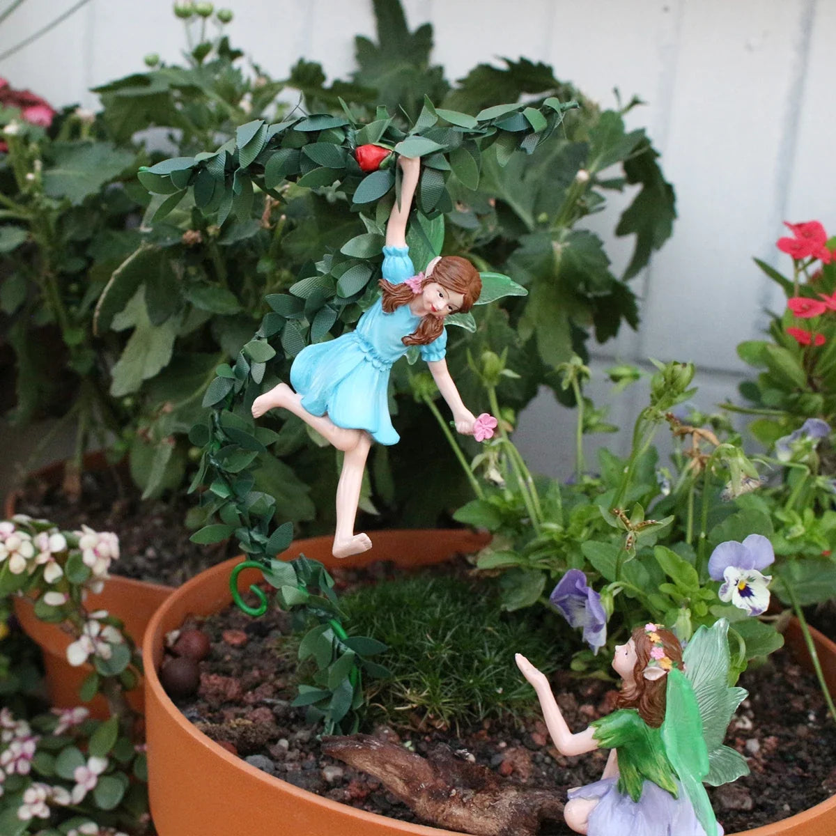 Outdoor Resin Flower Fairy Statue, Flower Pot Decoration, Home Outdoor Garden, Valentine's Day Gift, Garden Enthusiast Gift