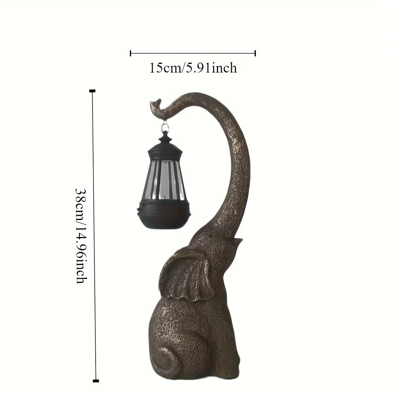 Balcony Landscaping Layout Imitation Stone Elephant Resin Atmosphere Lantern Decorations Courtyard Garden Decoration Solar Light