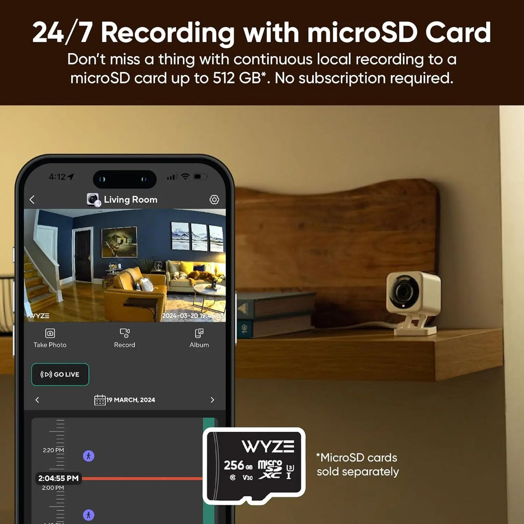 Wyze Cam v4, 2K Wi-Fi Smart Home Security Camera, Motion Activated Spotlight/Siren, 2-Way Audio, Outdoor/Indoor Pet/Baby Monitor