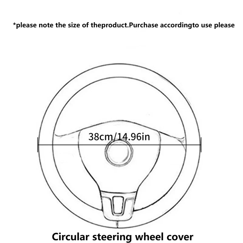 Car steering wheel cover without inner ring in winter plush warm soft comfortable non-slip elastic elastic handlebar cover