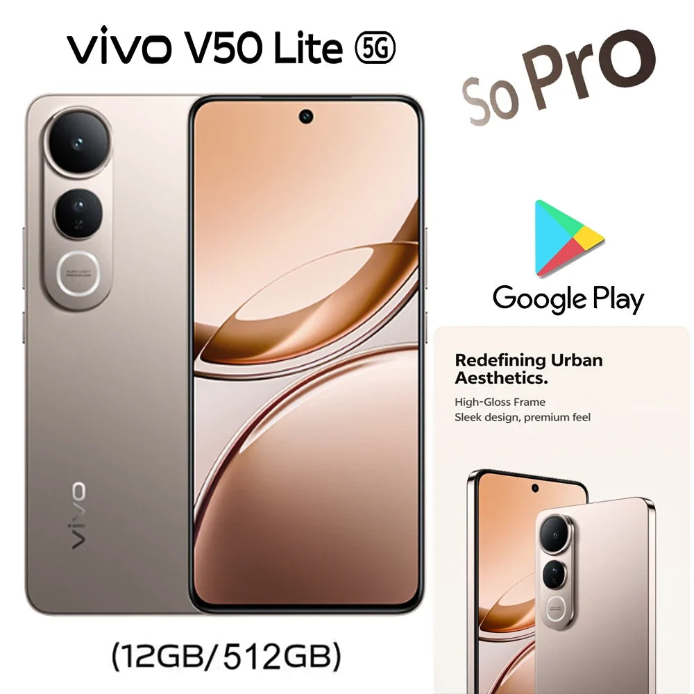 VIVO V50 Lite 5G smartphone 12GB+512GB large memory wet hand touch VIVO lightweight camera phone