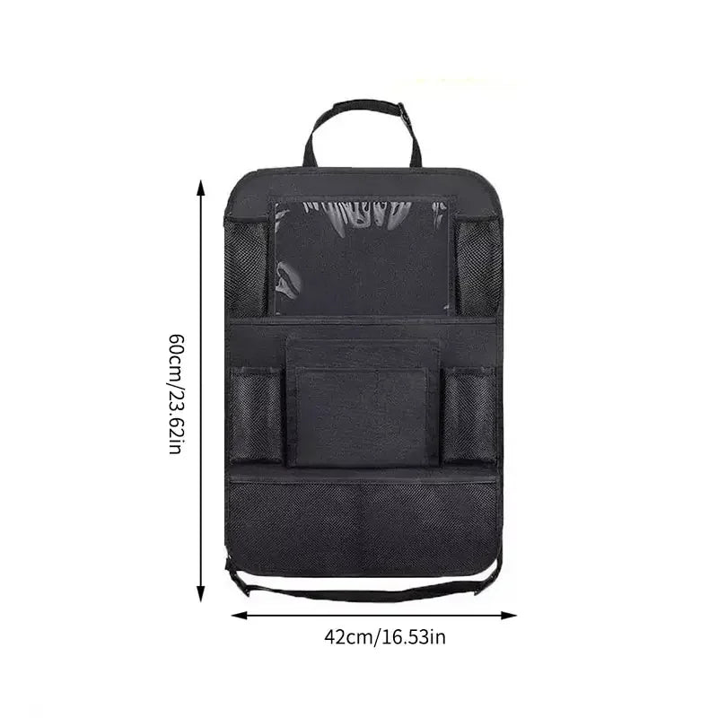 Car Seat Organizer – Multifunctional Oxford Fabric Backseat Storage Bag with Tablet Holder & Multi-Pockets for Kids