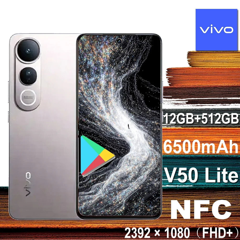 VIVO V50 Lite 5G EU/US/UK specifications original smart phones support NFC/12GB+512GB large memory wet hand touch