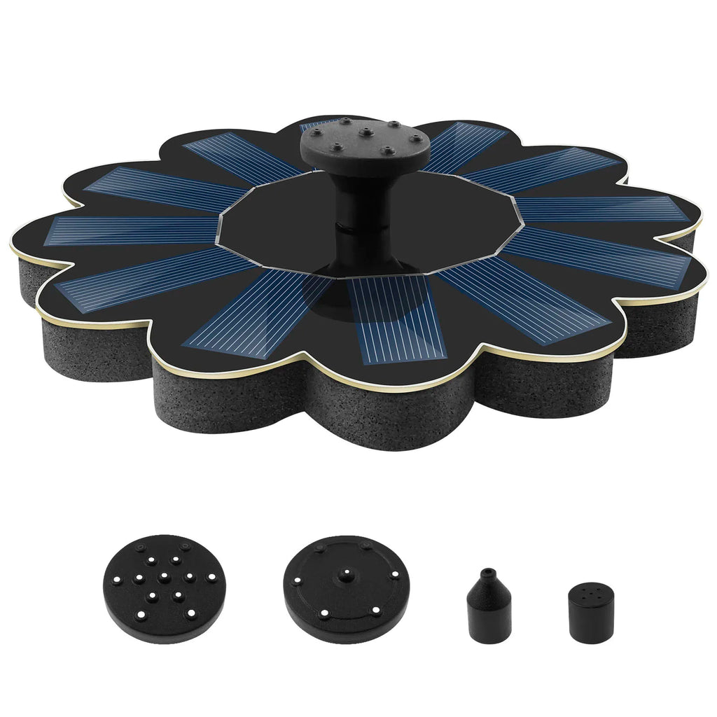 Solar Fountain Pump Bird Bath Fountain Garden Outdoor Water Pool Pond Floating Decor With 5 Nozzles Solar Panel