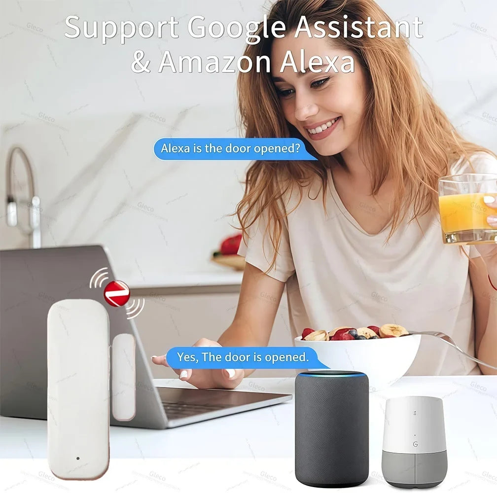 ZigBee Smart Window Door Gate Sensor Contact Detector Smart Life Security Alarm System Smart Home Tuya 2Mqtt App Remote Control