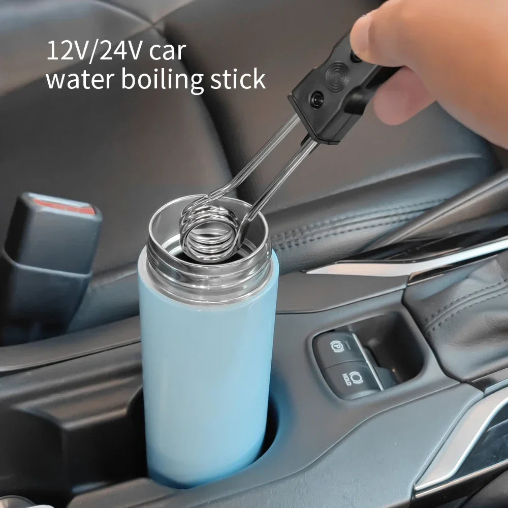 Portable Car Immersion Heater – 12V/24V Electric Coffee & Water Warmer
