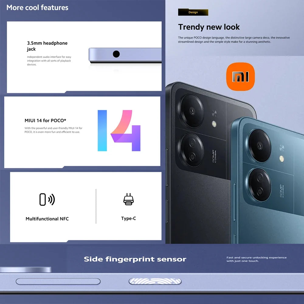 Xiaomi Poco C65 6.74-inch Helio G85 processor 8 million front camera selfie lens 8GB+256GB memory camera phone