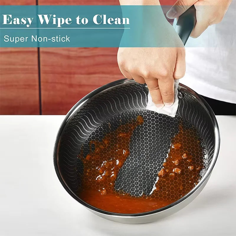 DONNOR 3-Ply Non Stick Frying Pan Hybrid Plus Stainless Steel Pan Skillet PFOA Free Chef Egg Pan Cookware Induction Compatible