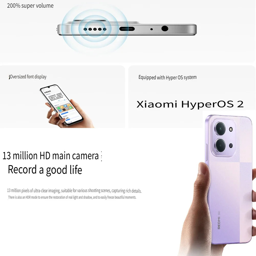 XIAOMI/REDMI 15R original smart thin and thin 5G mobile phone 13 million pixels high-definition main camera 8GB+256GBn memory/60