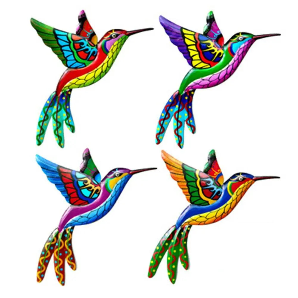 Iron Gecko Wall Art Ornaments Home Wall Decoration Simulation Realistic Metal Hummingbird Lizard Sculptures Garden Statue