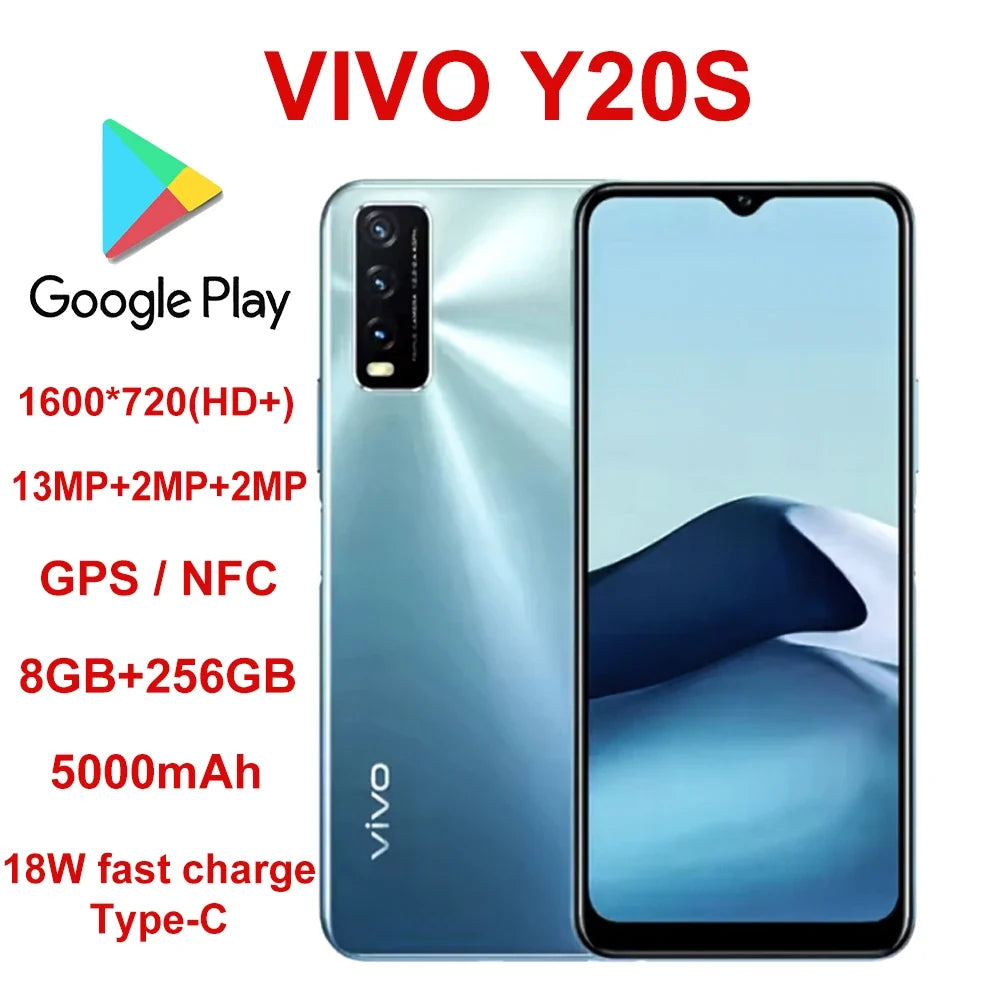 VIVO Y20S original smart fashion mobile phone 8GB+256GB/5000mah long battery life