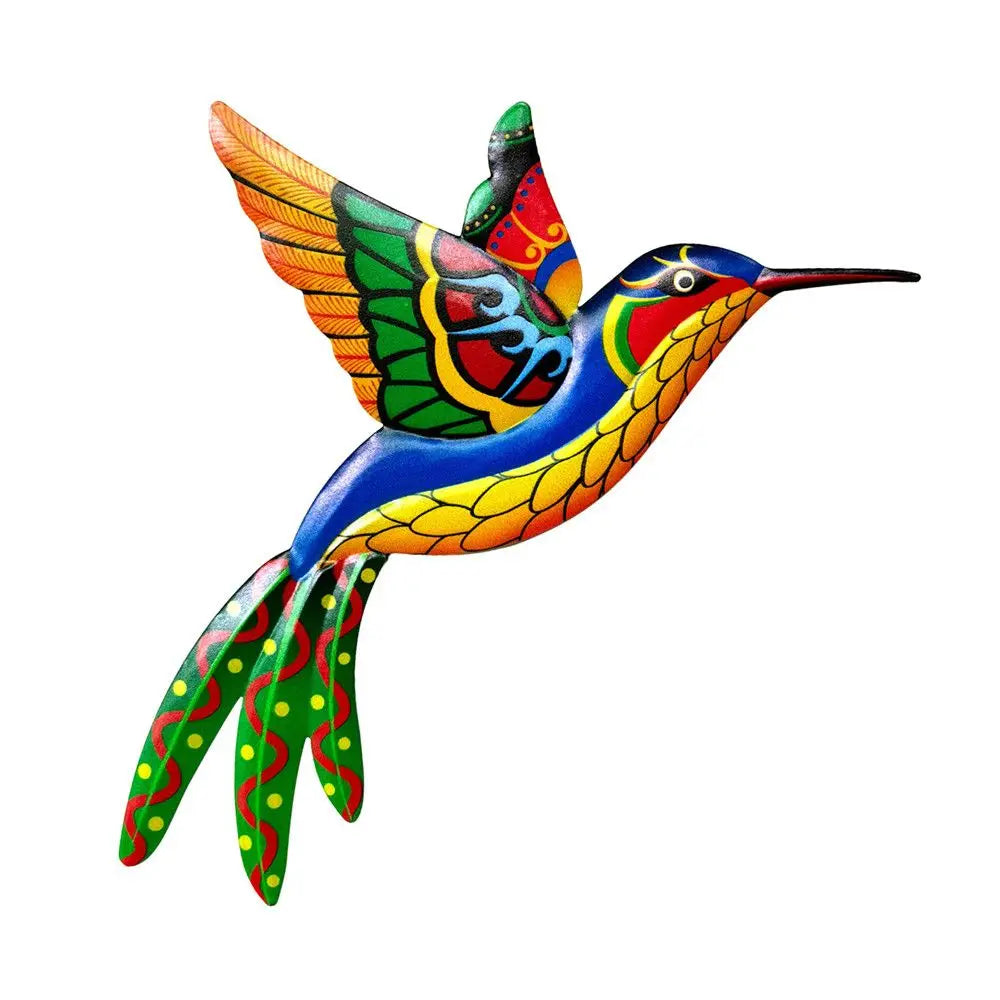 Iron Gecko Wall Art Ornaments Home Wall Decoration Simulation Realistic Metal Hummingbird Lizard Sculptures Garden Statue