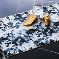 Grey Marble Linen Table Runner | 16x90 | Goldie Home