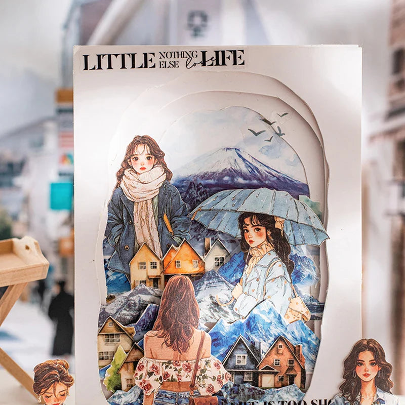 60pcs Urban Vintage Character Stickers | DIY Scrapbook and Journal Decor