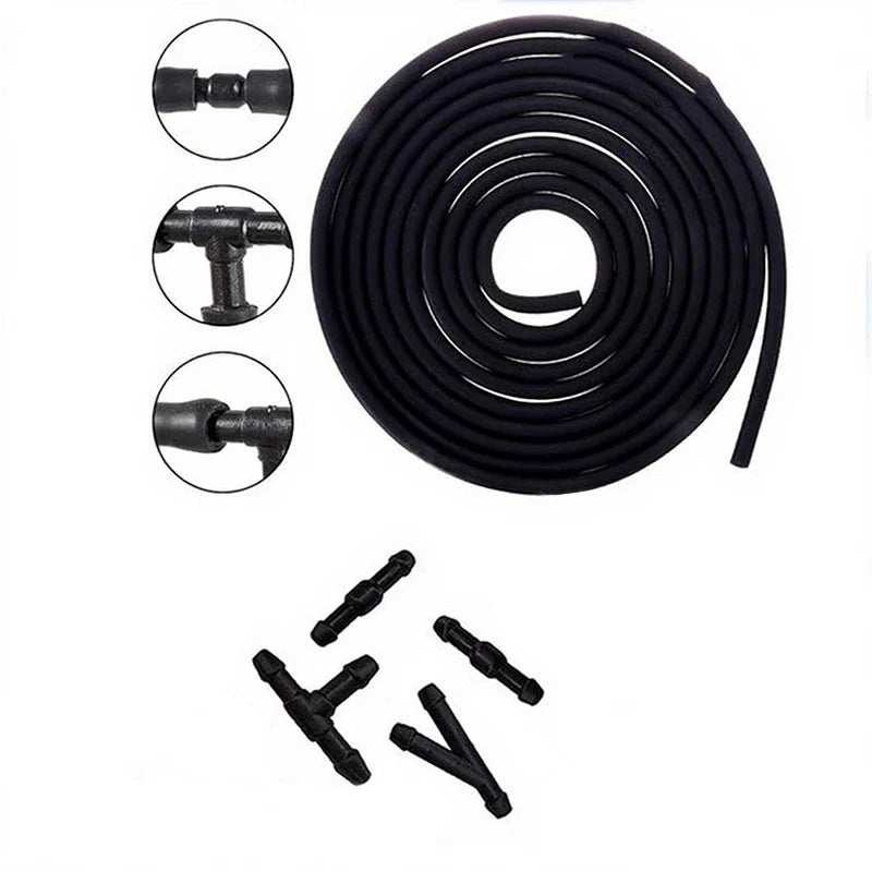 5pcs/Set 2m Car Windshield Washer Hose Automotive Wiper Blade Pipe Windshield Jet Spray Wiper Nozzle Water Hose Fluid Tube