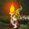 14 Inch Outdoor Garden Dwarf Statue-resin Gnome Statue Lighting Wizard Solar Led Light Welcome Sign Gnome Yard Lawn Large Figurine