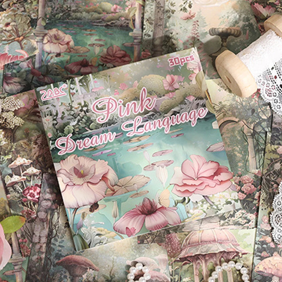 Vintage Floral Craft Paper Pad | 30 Sheets Tearable Decorative Paper