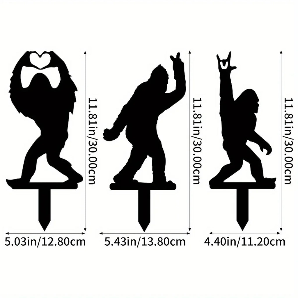 Metal Decorative Garden Stakes Sasquatch Gifts For Men Women, Sasquatch Statue Decorations Outdoor,Iron Art, Iron Art Silhouette