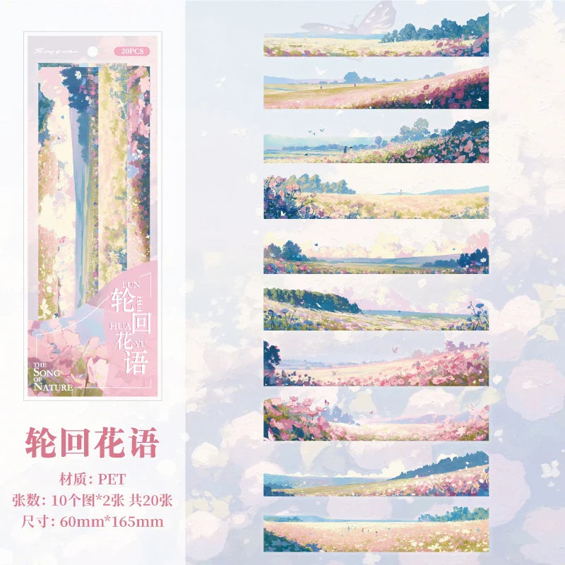Natural Scenery Sticker Pack | 20 Landscape Stickers for Junk Journal and Scrapbooking