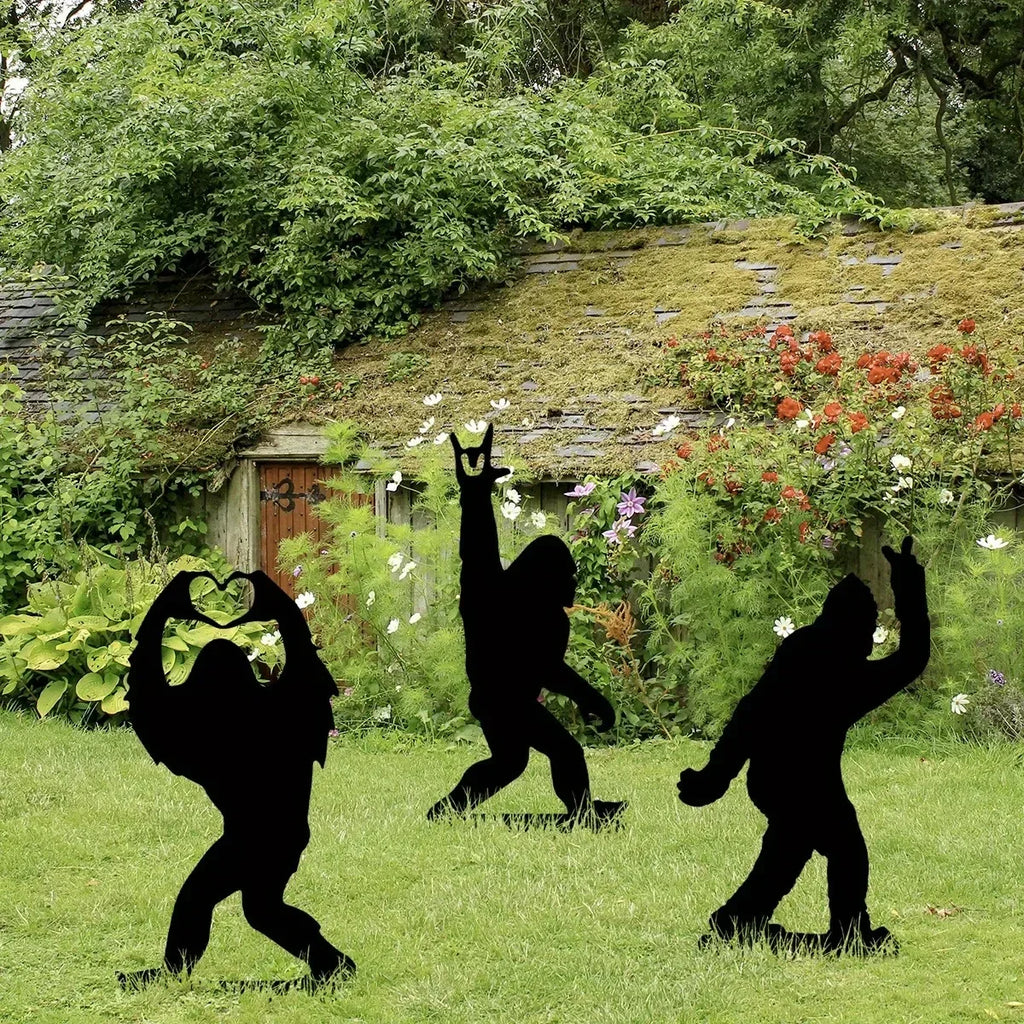 Metal Decorative Garden Stakes Sasquatch Gifts For Men Women, Sasquatch Statue Decorations Outdoor,Iron Art, Iron Art Silhouette