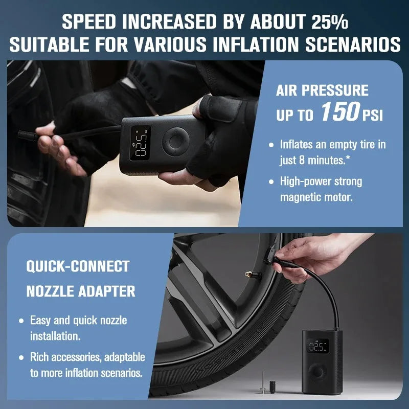 NEW MIJIA Inflatable treasur Air Compressor 2D 2000mAh Portable Inflator Air Pump 2D For Bicycle Car Motorcycle Ball CN