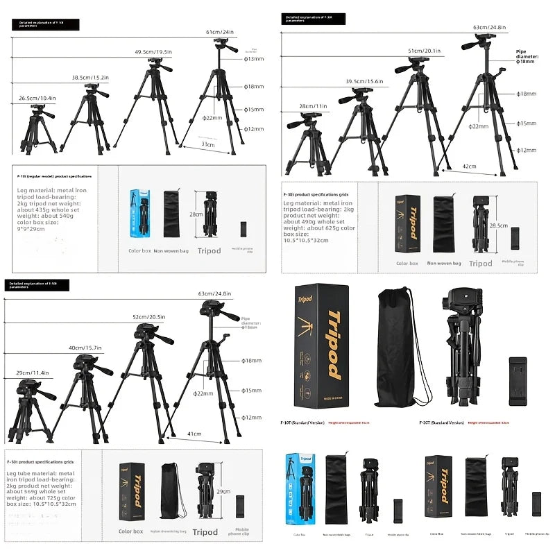 Professional Phone Tripod Stand for Live Streaming Selfie Portable Desktop Camera Tripod with Flexible Legs
