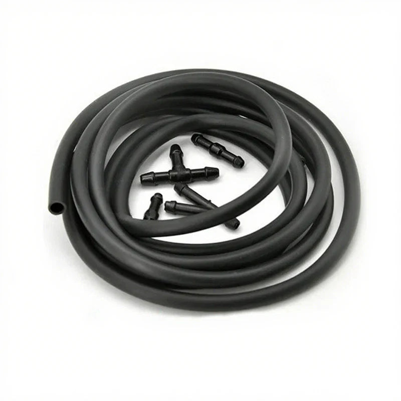 5pcs/Set 2m Car Windshield Washer Hose Automotive Wiper Blade Pipe Windshield Jet Spray Wiper Nozzle Water Hose Fluid Tube