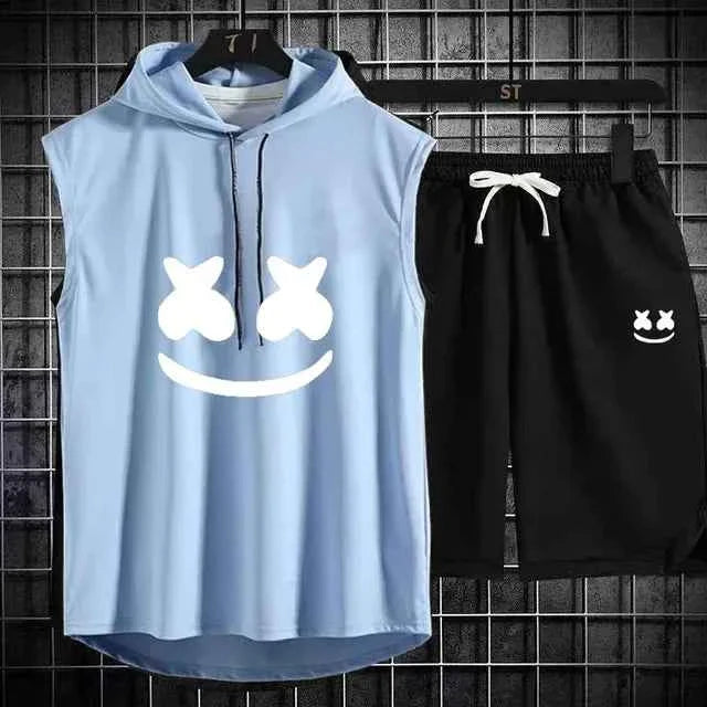 Summer Men's Casual Hooded Tracksuit Set