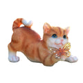 Outdoor Cat Sculpture Figurine Pendant Garden LED Solar Lights Cute Cat Animal Statue Sculptures  for Landscape Yard